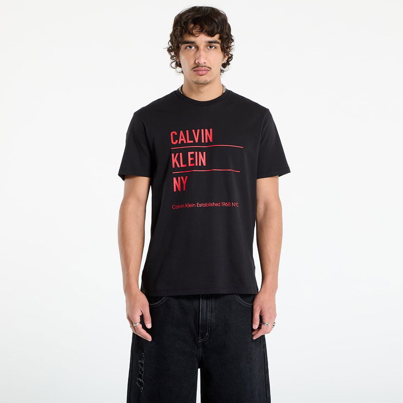 Tričko CALVIN KLEIN Calvin Klein Jeans Men's SS Graphic Tee Čierna | LV04RD818G UB1