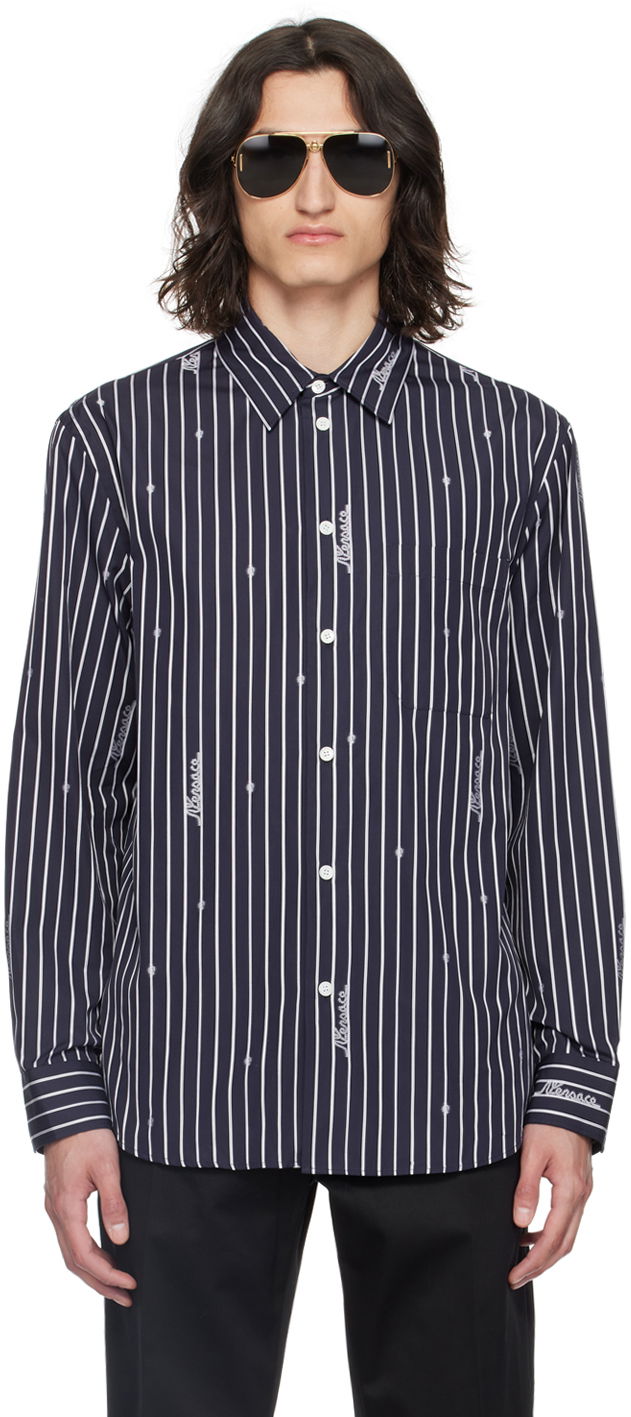 Košeľa Versace Navy Nautical Stripe Shirt Navy | 1013870_1A09745, 0