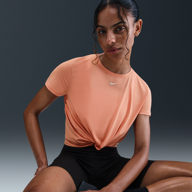 Crop Top Nike One Classic Dri-FIT Twist Short Sleeve T-Shirt Oranžová | IB9406-844, 1