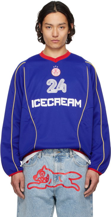 Sveter BBC IceCream ICECREAM Football Long Sleeve Jersey T-Shirt Modrá | IC25140, 0