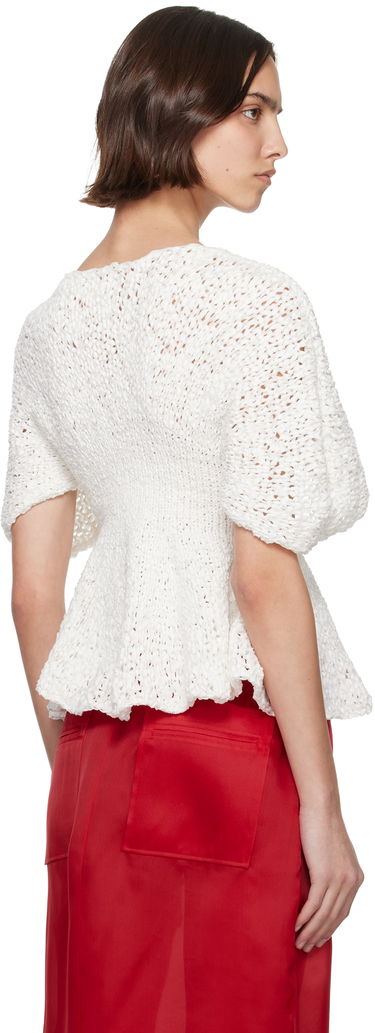 Sveter Khaite KHAITE Mathilde Peplum Knit Top Biela | 9812121, 2