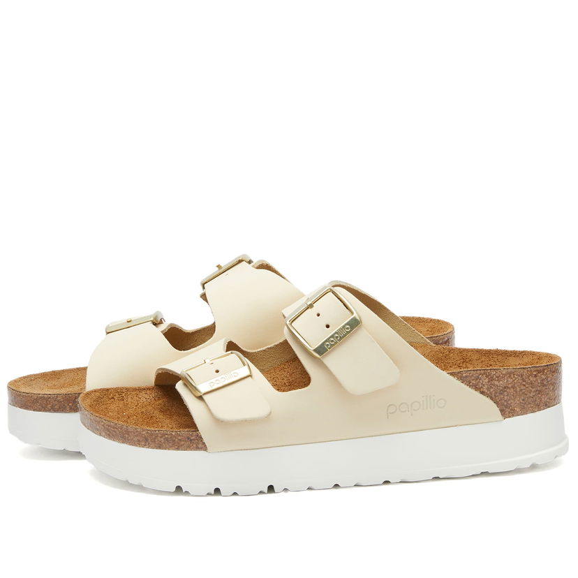 Tenisky a topánky Birkenstock Arizona Platform Flex Nubuck Ecru Béžová | 1026924