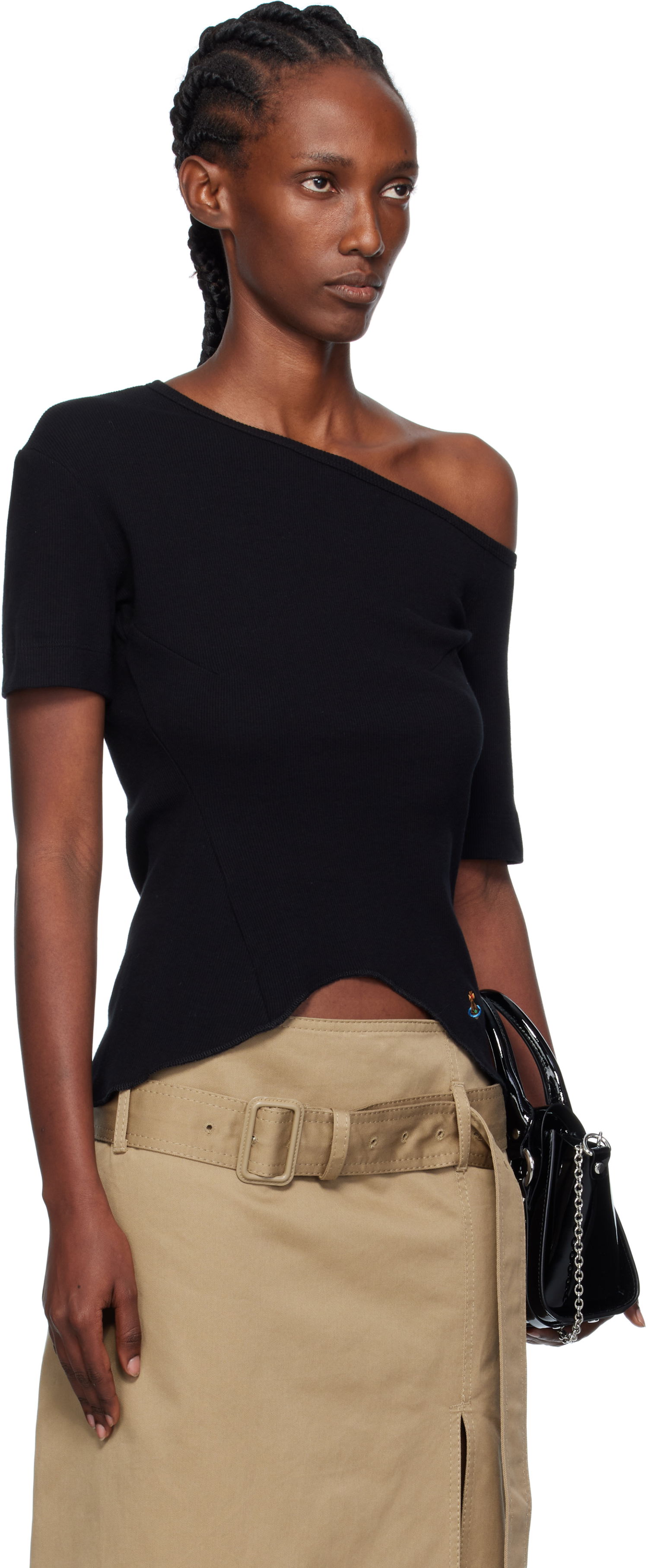 Tričko Vivienne Westwood Vivienne Westwood Asymmetrical Shoulder T-Shirt Čierna | 1G010010-J009C-, 1