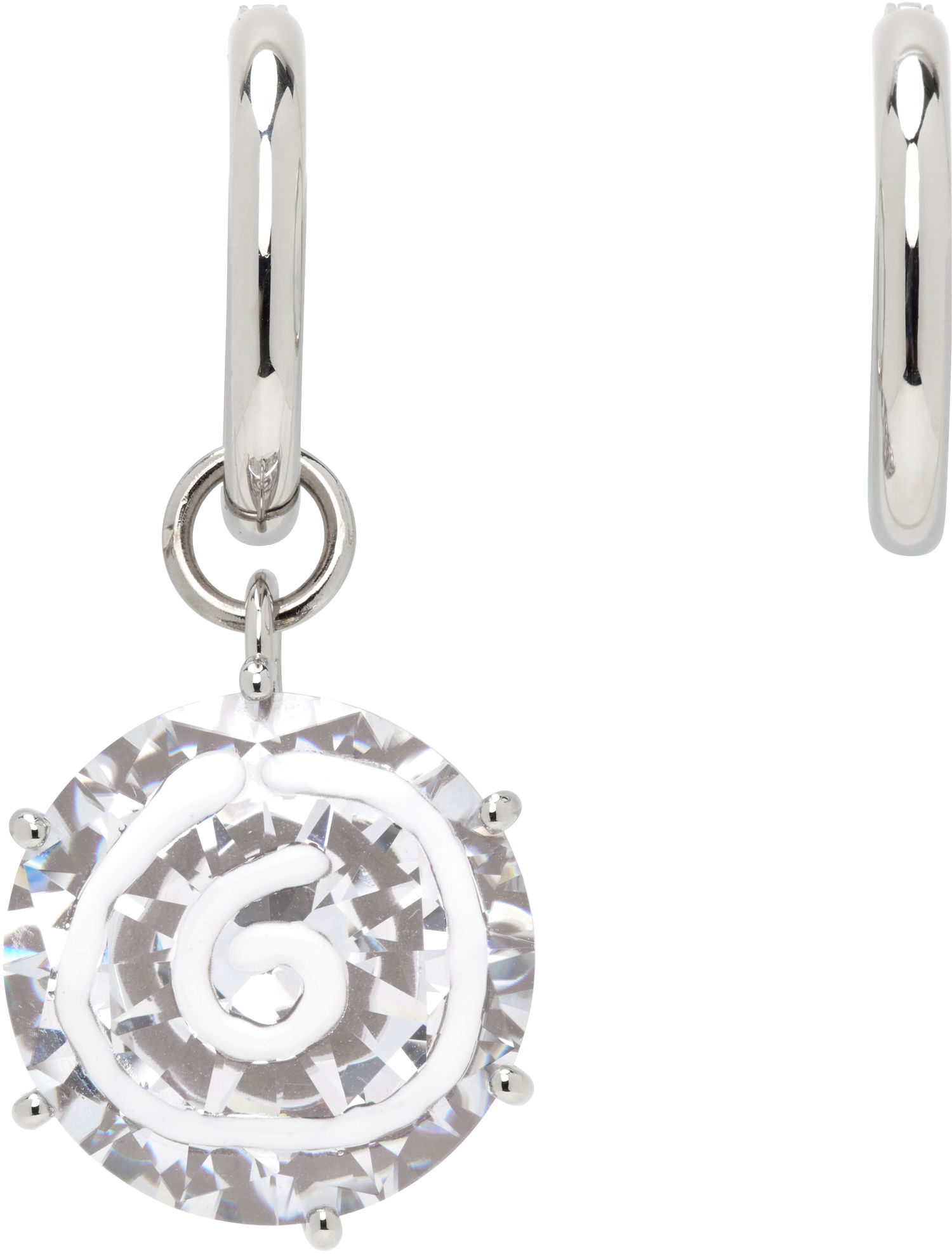 Náušnice Maison Margiela MM6 Maison Margiela Silver Crystal Spiral Drop Earrings Metalická | SM7VG0087 P8372, 0
