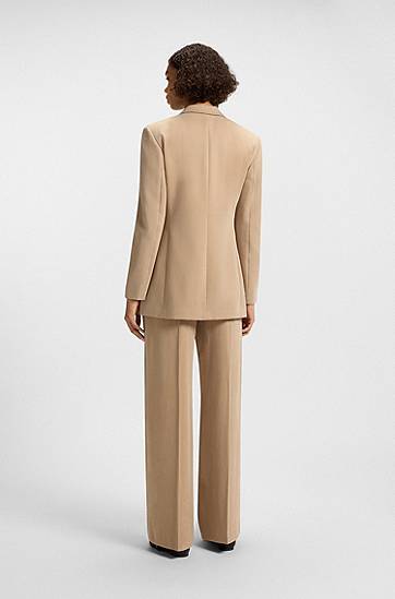 Bunda BOSS Relaxed Fit Double-Breasted Blazer Béžová | 50540819, 1