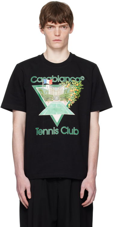 Tričko Casablanca Casablanca 'Tennis Club' Icon Short-Sleeve T-Shirt Čierna | MPF25-JTS-001-21-EX-FLANNELS, 0
