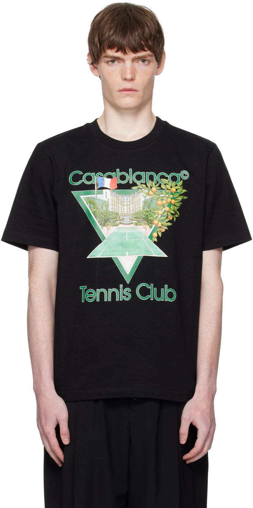 Tričko Casablanca Casablanca 'Tennis Club' Icon Short-Sleeve T-Shirt Čierna | MPF25-JTS-001-21-EX-FLANNELS