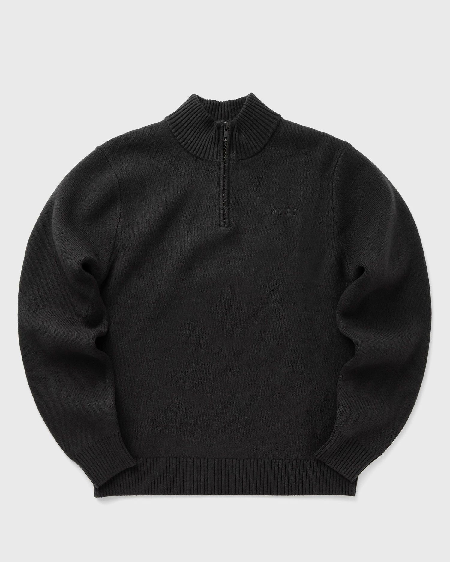 Sveter ØLÅF Knitted Drift Mock Neck Sweater Čierna | M180702-CHARCOAL, 0