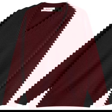 Sveter Róhe Women's V-Neck Knitted Jumper, 32 Vínová | 417-23-317, 0