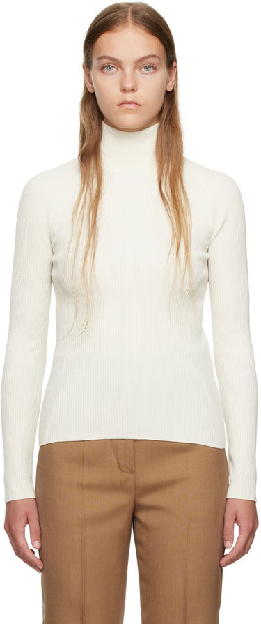 Sveter Max Mara Women's Ribbed Turtleneck Sweater Biela | 2313662333600 MM12115, 0