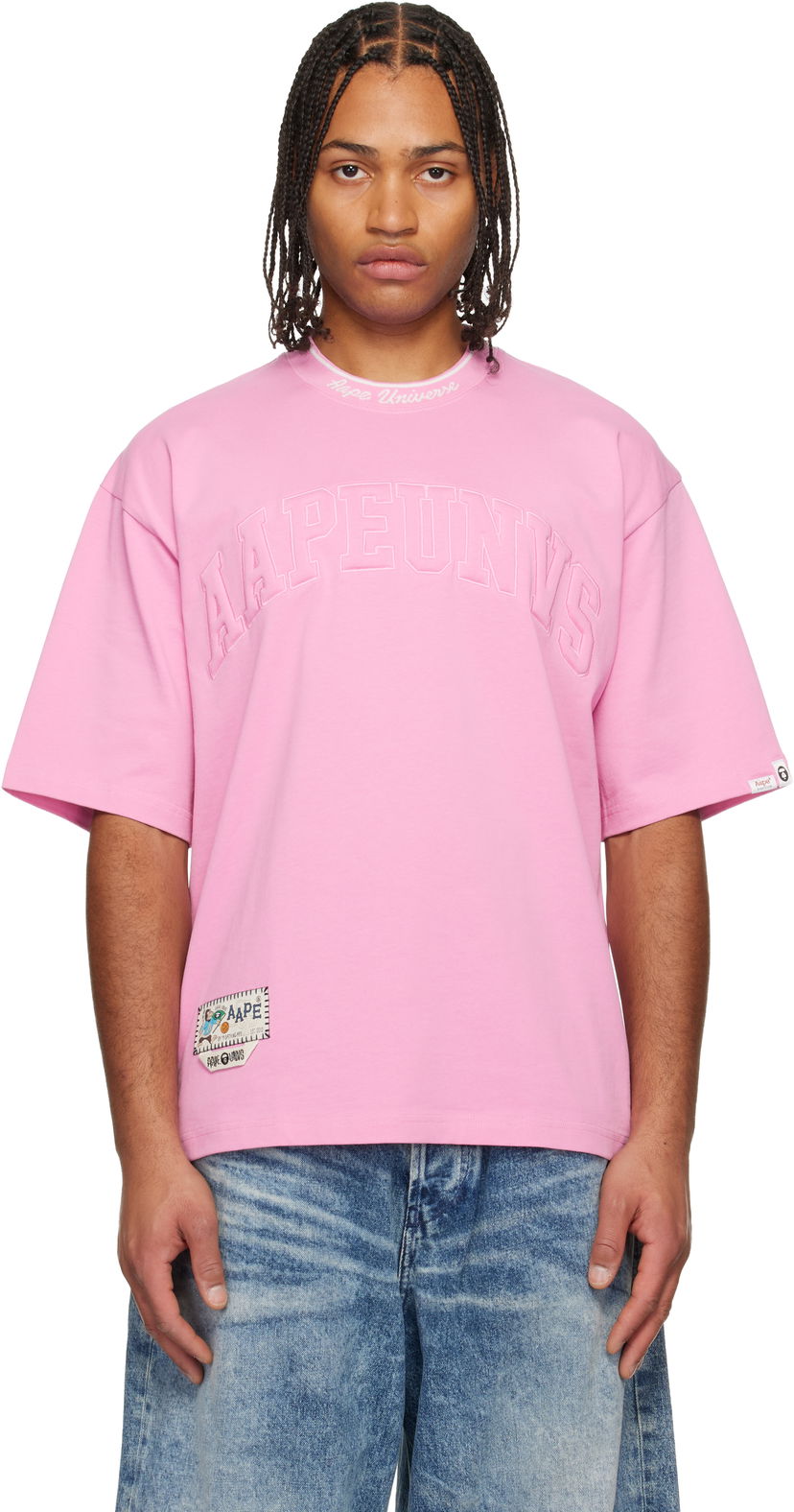 Tričko AAPE by A Bathing Ape 'AAPEUNVS' Logo T-shirt Ružová | AAPTEM1659XXNPKX