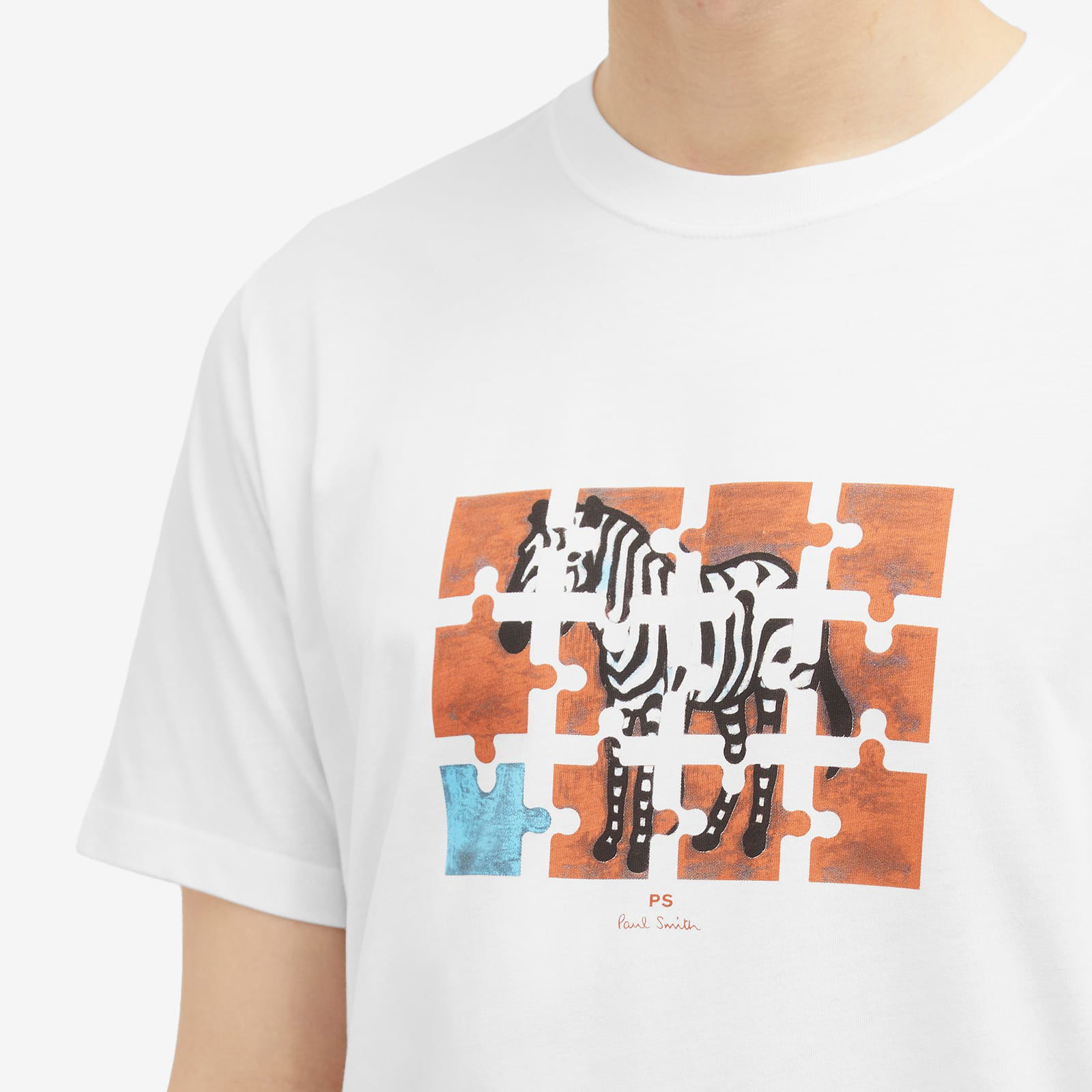 Paul Smith Men's Jigsaw Zebra Graphic T-Shirt, Size Large