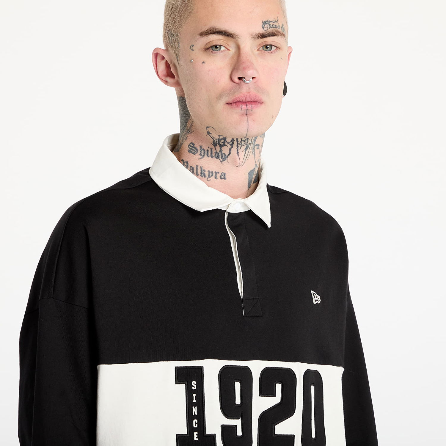 Polo tričko New Era New Era Drop Shoulder Rugby Shirt Čierna | 60596285, 1