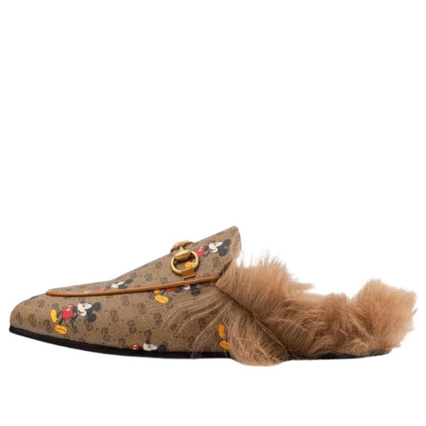 Tenisky a topánky Gucci Gucci Princetown Fur Lined Slipper x Disney 'Mickey Mouse' Hnedá | 603467-HWU30-8487