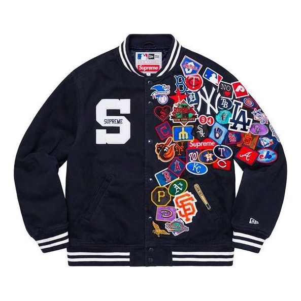 Bomber bunda Supreme New Era MLB Varsity Jacket Modrá | SUP-SS20-573, 0