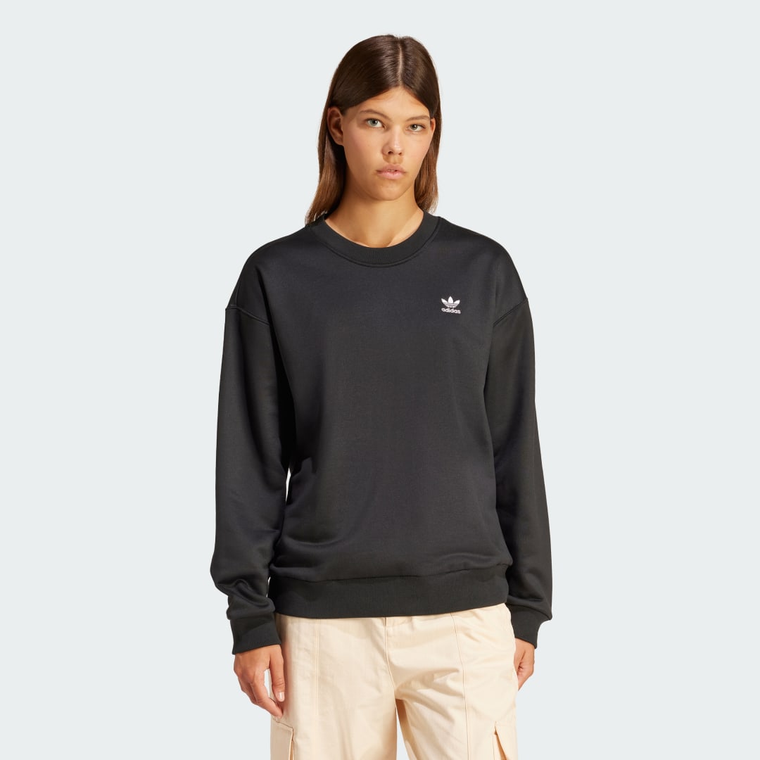 Sveter adidas Originals Trefoil Loose Crewneck Čierna | IU2410, 1