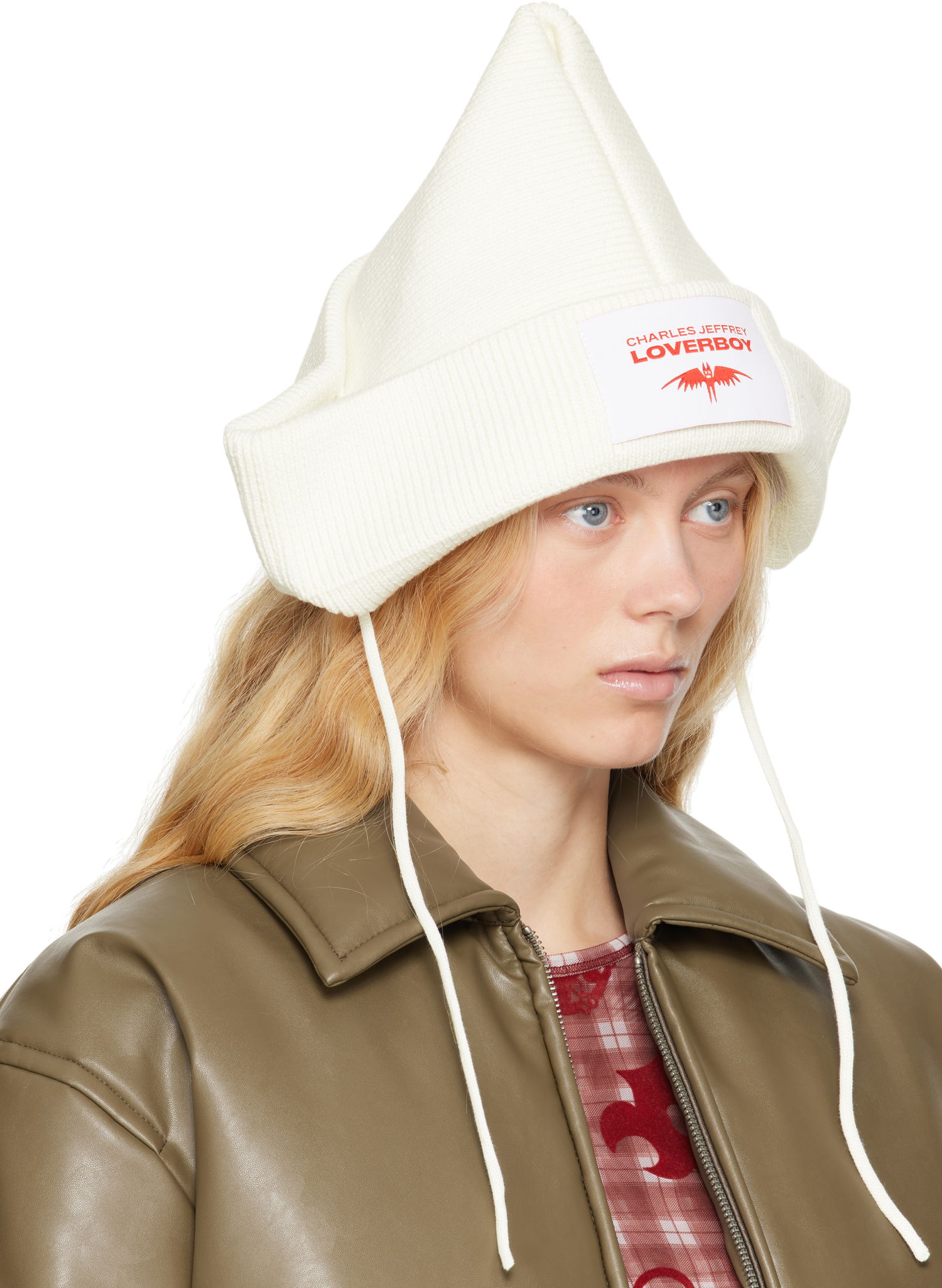 Klobúk Charles Jeffrey Loverboy Charles Jeffrey LOVERBOY Paper Boat Knit Beanie Biela | 54130702, 1