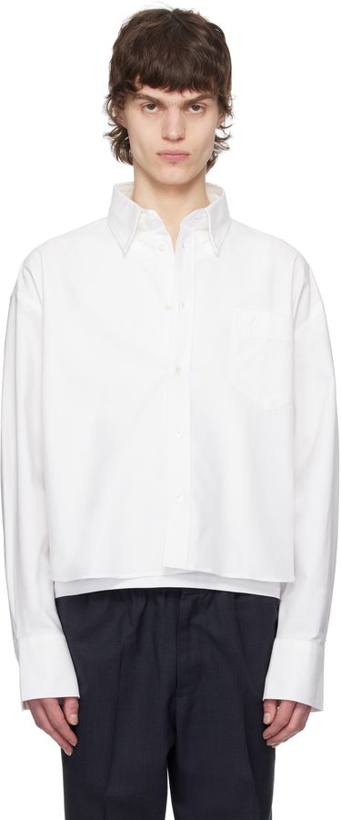 Košeľa AMI AMI Paris Cropped Oversized Shirt Biela | USH123.CO0031, 0