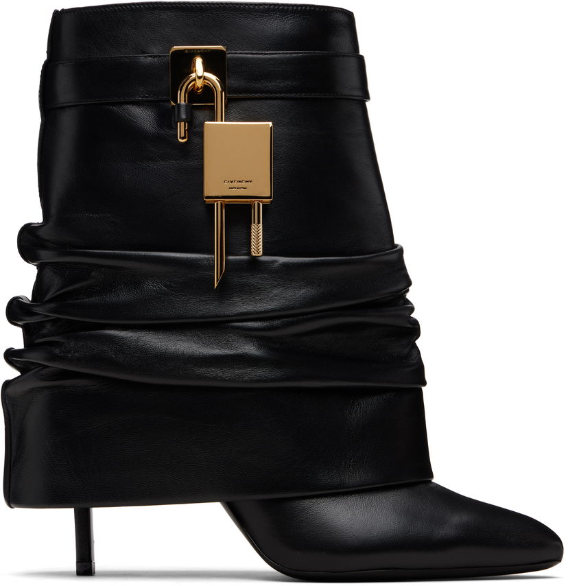 Tenisky a topánky Givenchy Shark Lock Stiletto Boots Čierna | BE604RE2AF001