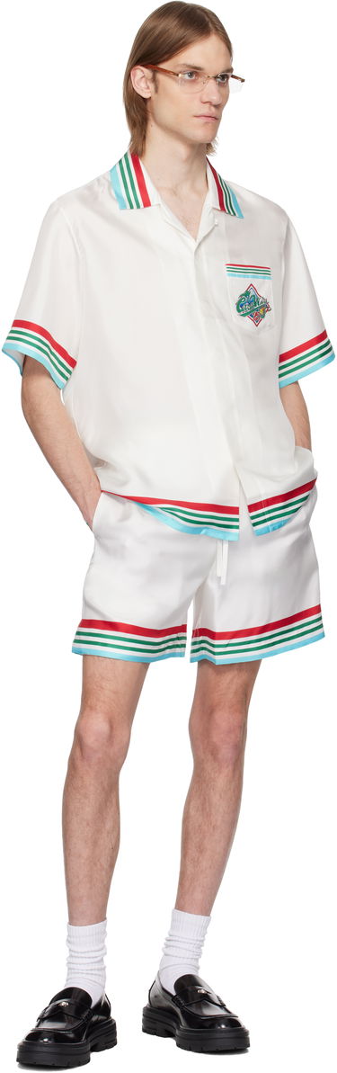Košeľa Casablanca Casablanca 'Casa Way' Silk Resort Shirt Biela | U-MS25-SH-003-06, 3