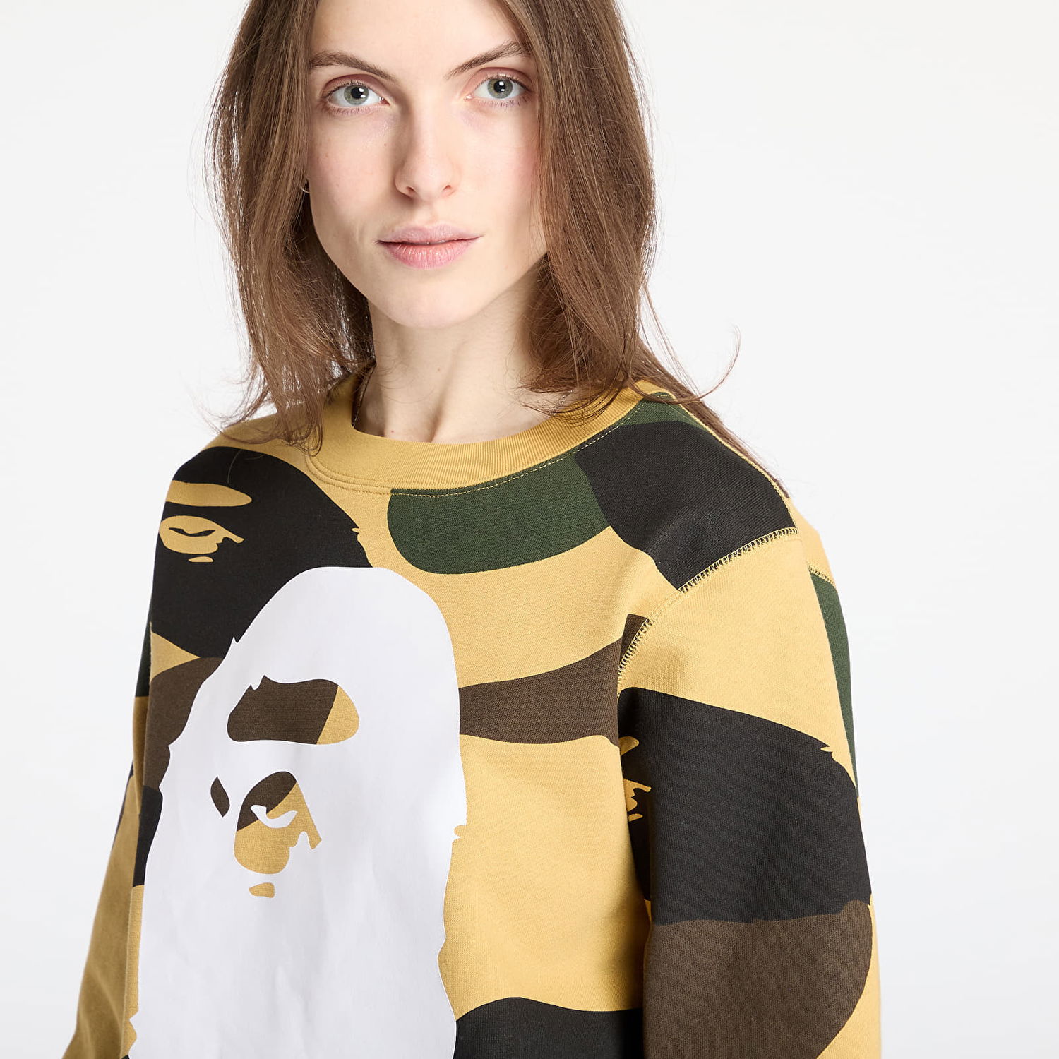 Sveter BAPE A BATHING APE Giant 1St Camo Crewneck Sweatshirt Žltá | 001SWL301011MYEL, 1