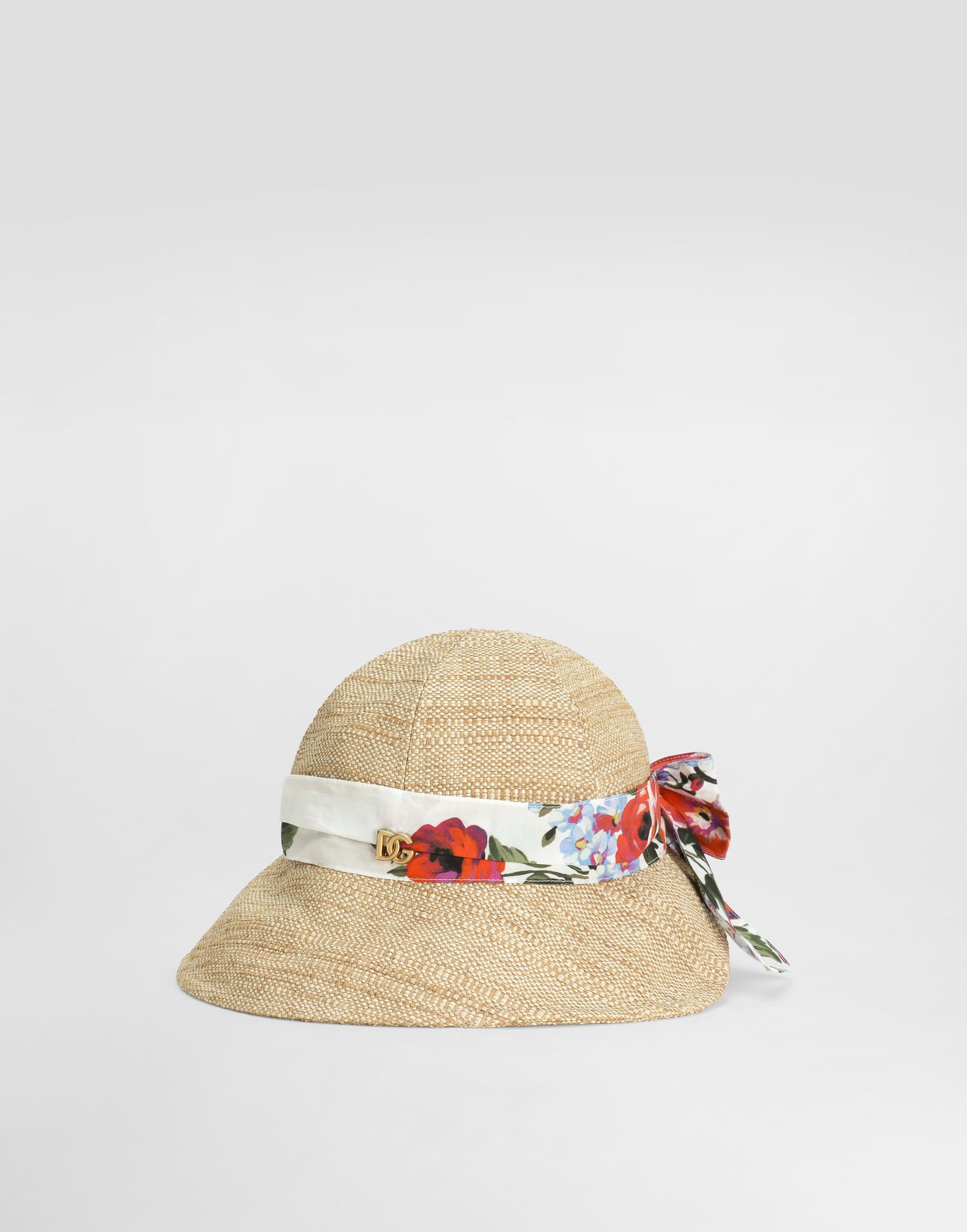 Klobúk Dolce & Gabbana Floral-print Band Raffia Hat Béžová | LB5H67G7PWES9000, 0