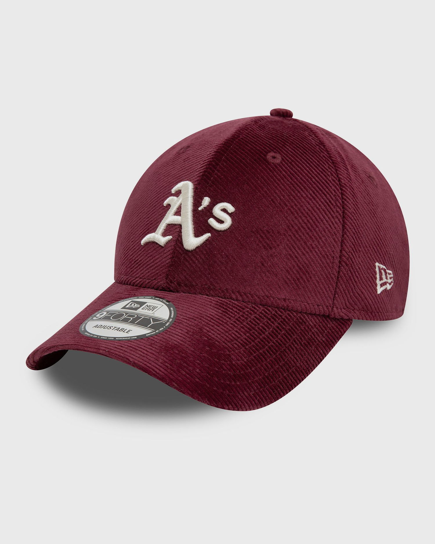 Šiltovka New Era Corduroy 9FORTY Adjustable Oakland Athletics Baseball Cap Vínová | 60595253, 1