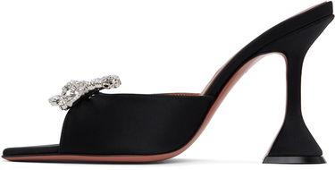 Doplnky Amina Muaddi Amina Muaddi Rosie Slipper Heeled Sandals Čierna | ROSIE SLIPPER CL SATIN, 2