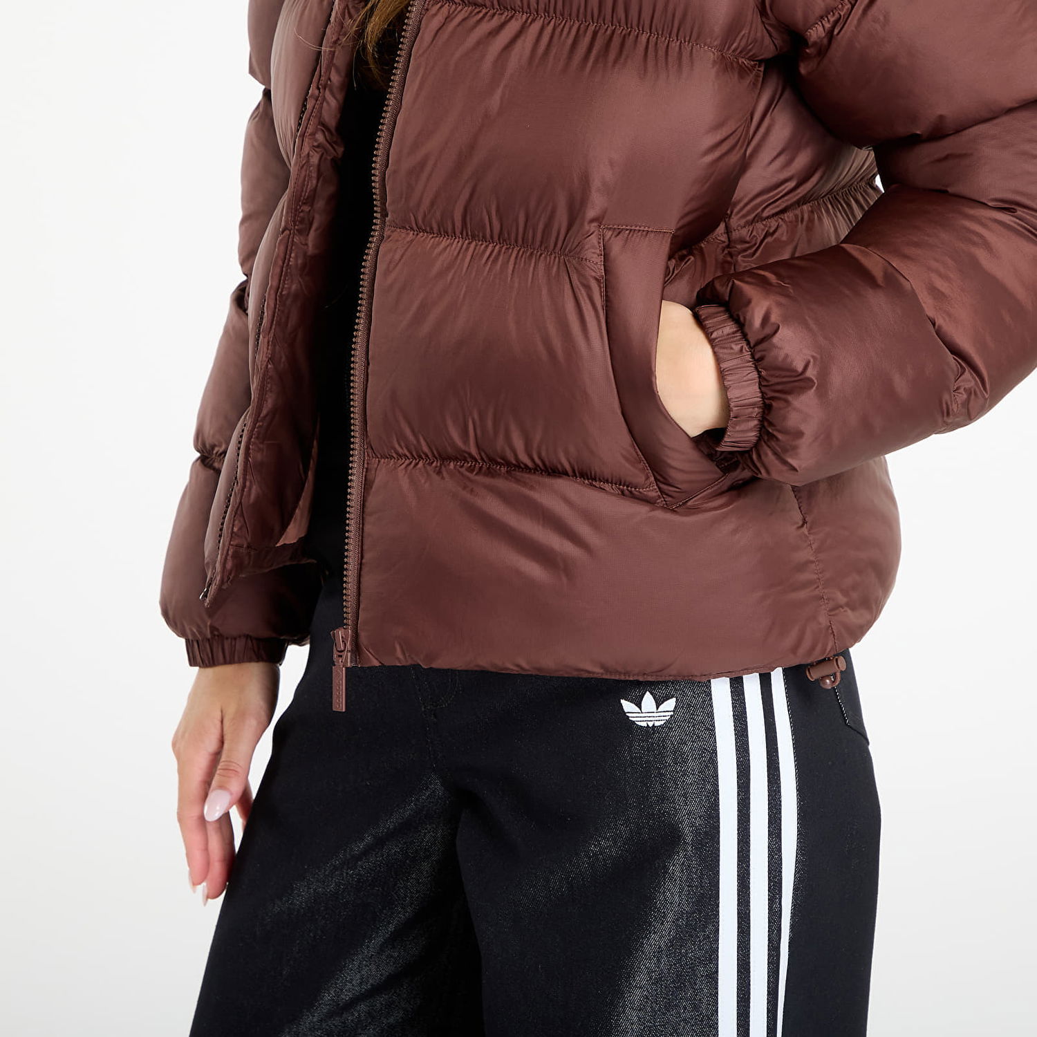 Prešívaná bunda adidas Performance Adicolor Short Puffer Jacket Hnedá | JX2948, 1