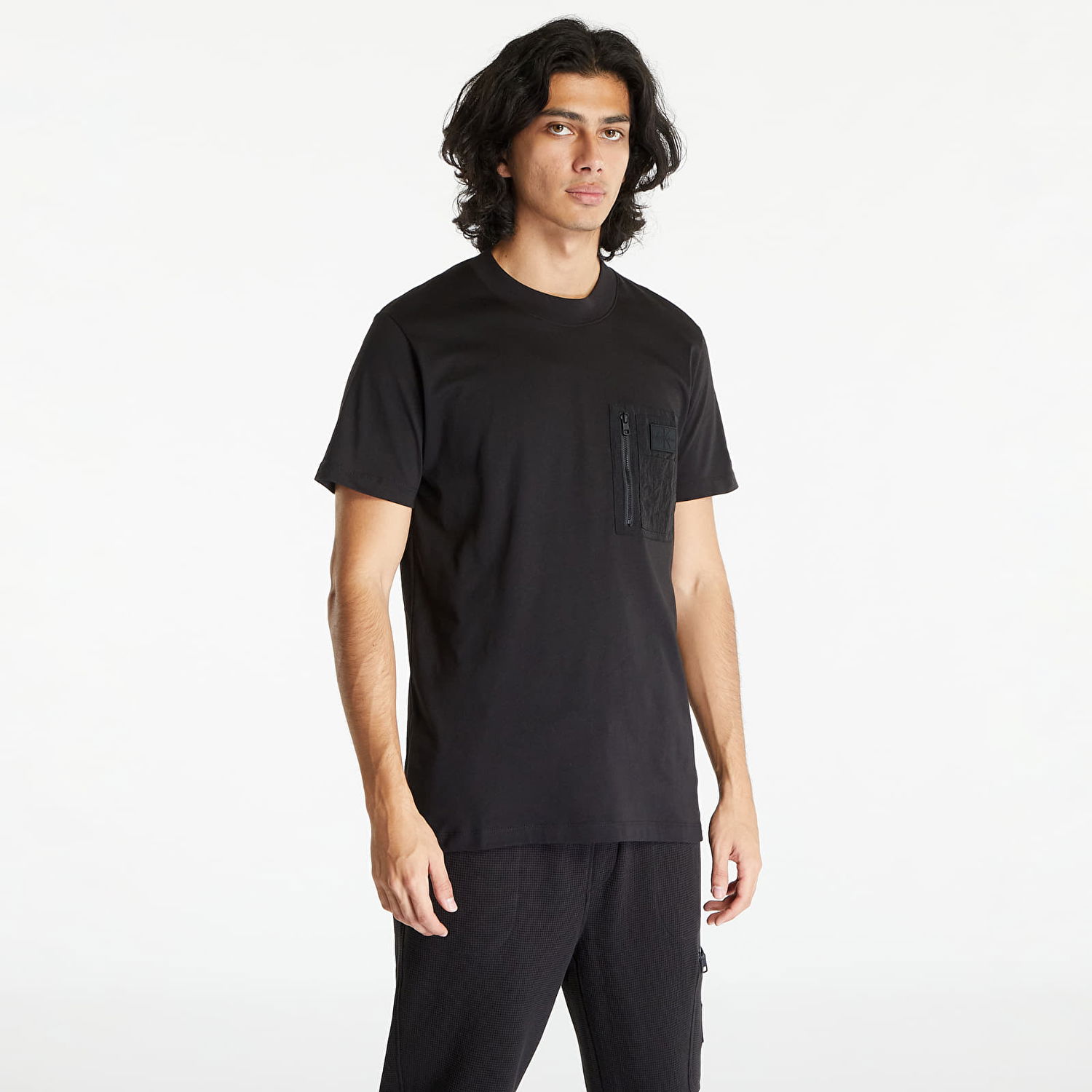 Tričko CALVIN KLEIN Jeans Mix Media Short Sleeve Tee Black Čierna | J30J323997 BEH, 0