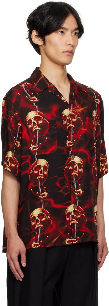 Košeľa WACKO MARIA WACKO MARIA Tattoo Studio Edition Skull Print Shirt Červená | 56TS-WM-HI15, 1