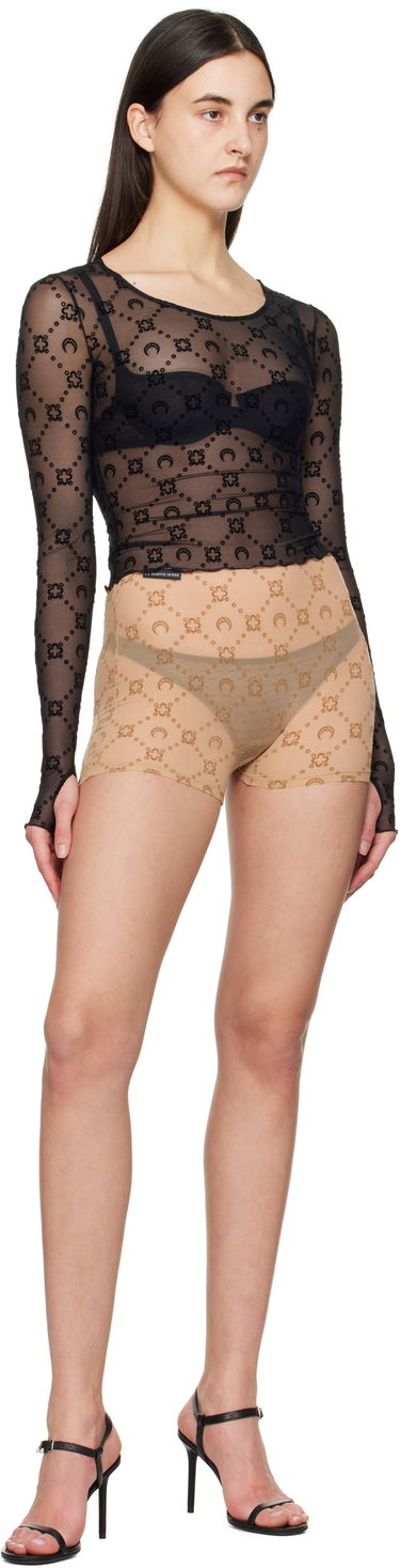 Nohavičky Marine Serre Marine Serre Mesh Flock Shorts Béžová | WSH012A CJER0005, 3