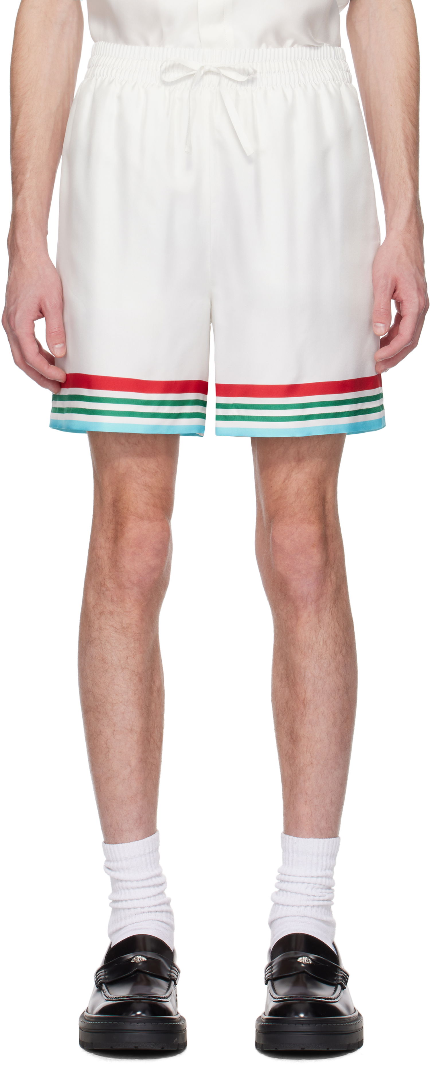Šortky Casablanca Casablanca 'Casa Way' World Series Silk Shorts Biela | MS25-TR-012-04, 0