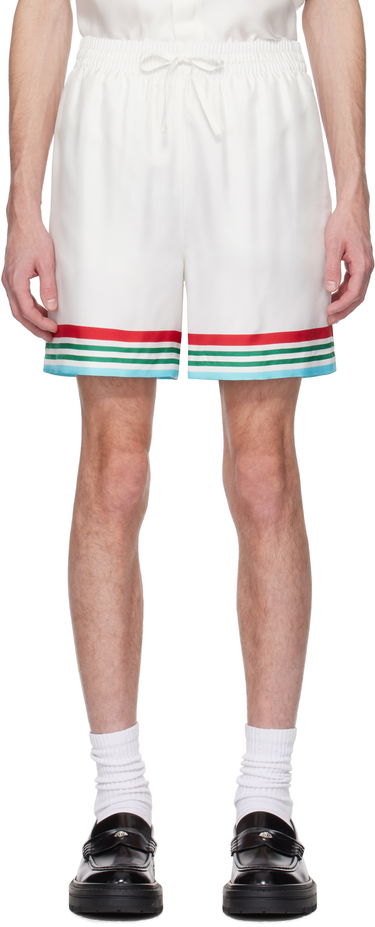 Šortky Casablanca Casablanca 'Casa Way' World Series Silk Shorts Biela | MS25-TR-012-04, 0