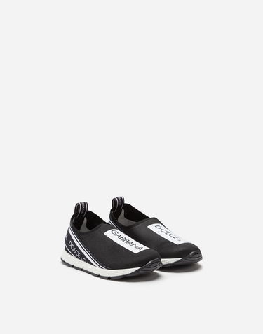 Tenisky a topánky Dolce & Gabbana First Steps Sorrento Slip-on Logo Tape (19-26) Čierna | DN0105AH67789690, 1