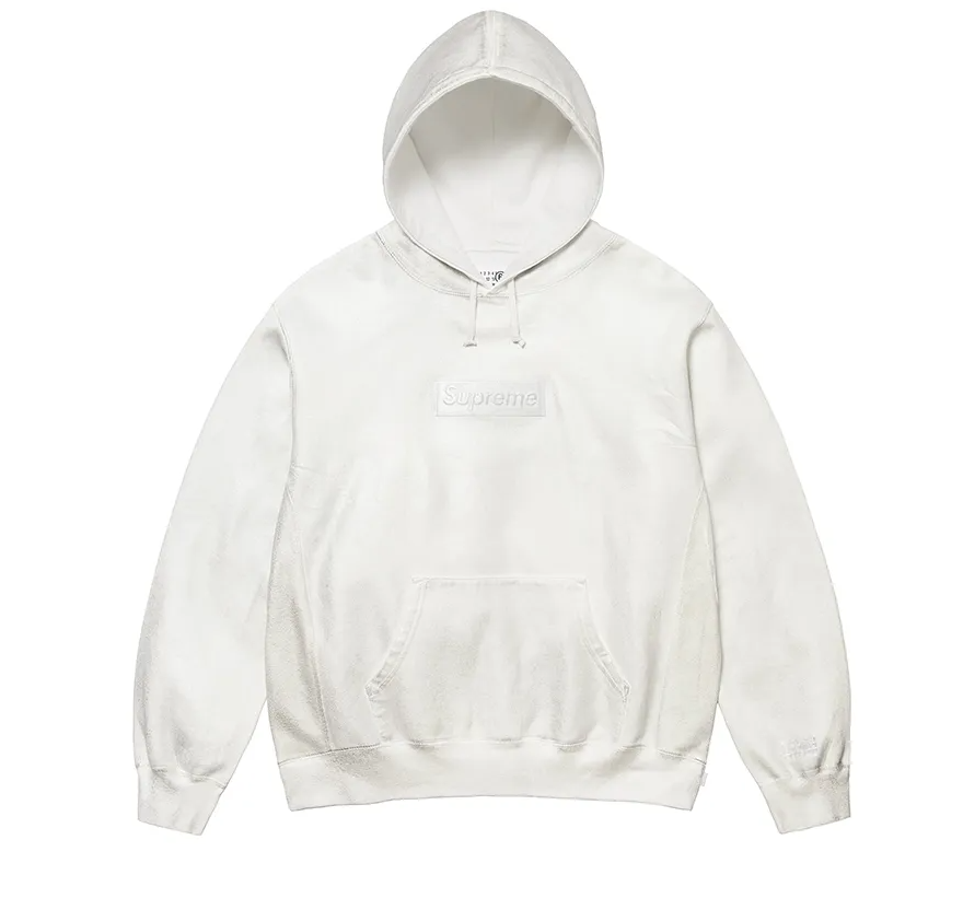 Mikina Supreme MM6 Maison Margiela Foil Box Logo Hooded Sweatshirt Size S Biela | 324234999210, 0