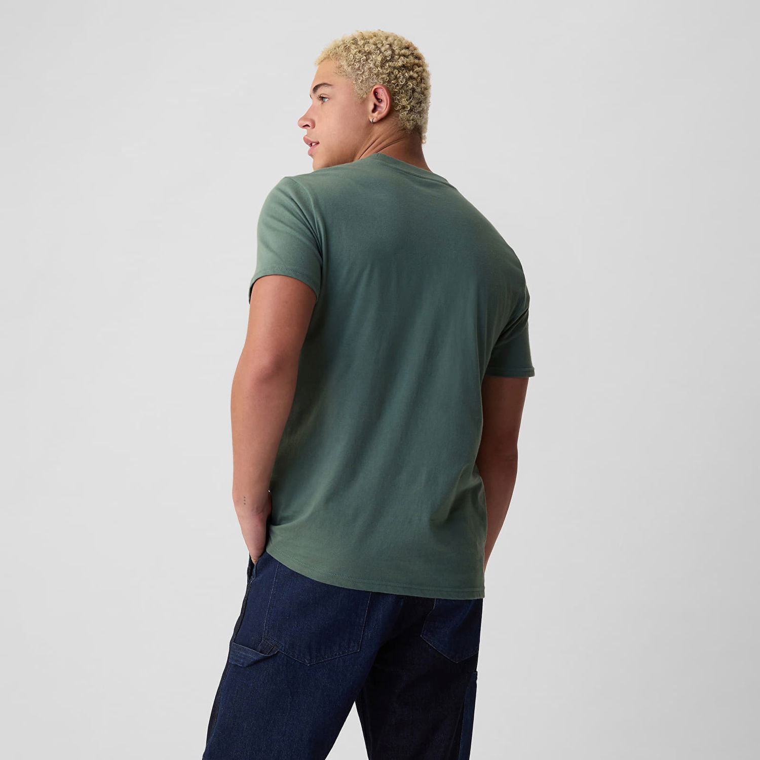 Tričko GAP T-shirt Logo Pocket Tee Dark Forest S Zelené | 857901-06, 1