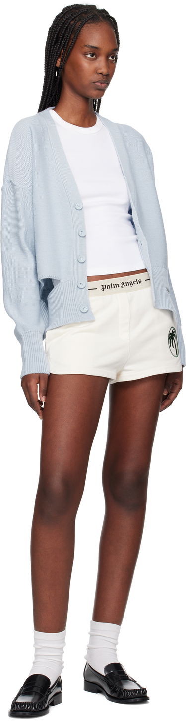 Šortky Palm Angels Palm Angels Oval Palm Sweat Shorts Biela | PWCI014S25FLE0010357, 3