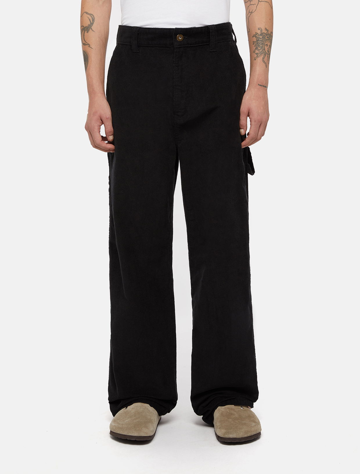 Corduroy Carpenter Trousers Man Black