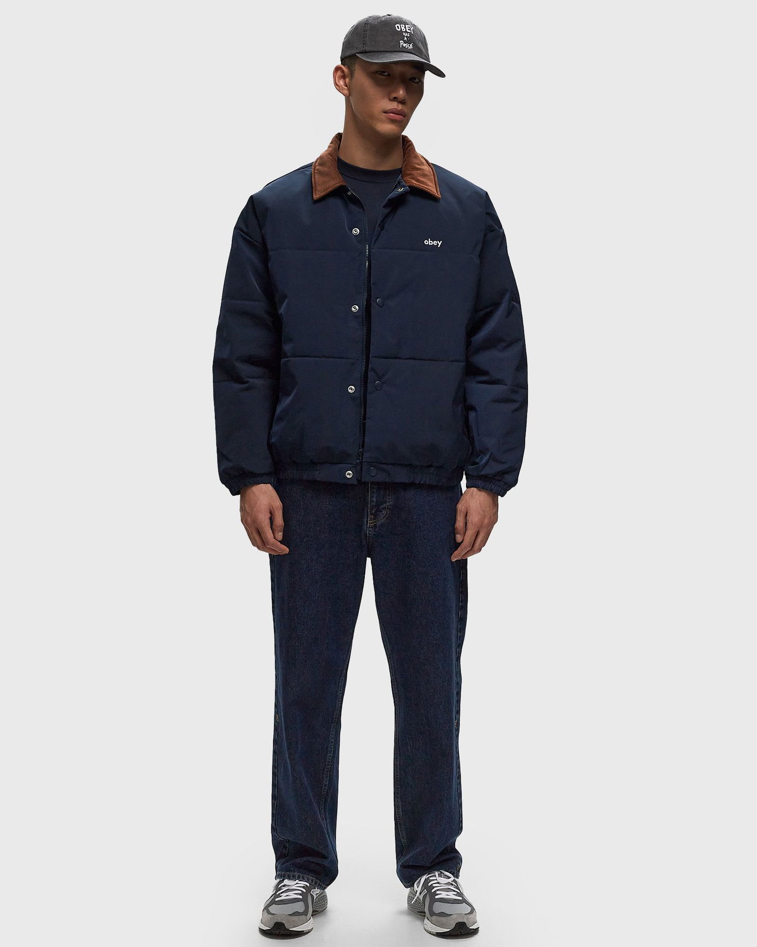 Prešívaná bunda OBEY Whispers Padded Jacket Navy Large Modrá | 121800585-DNV, 1