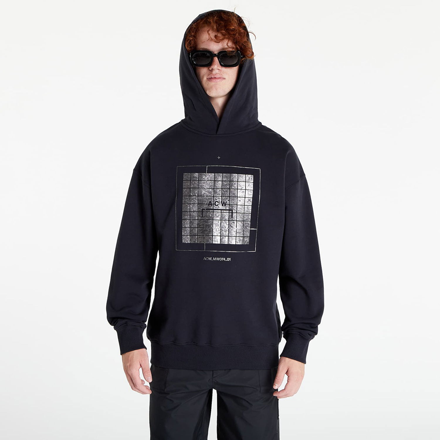 Mikina A-COLD-WALL* Foil Grid Hoodie Čierna | ACWMW074 Black, 0