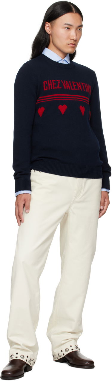Sveter Valentino Valentino 'Chez Valentino' Wool Sweater Navy | 7V3KC35AB2E, 3