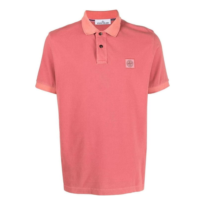 Polo tričko Stone Island Logo-Patch Polo Shirt Ružová | 10152SC67-V0087