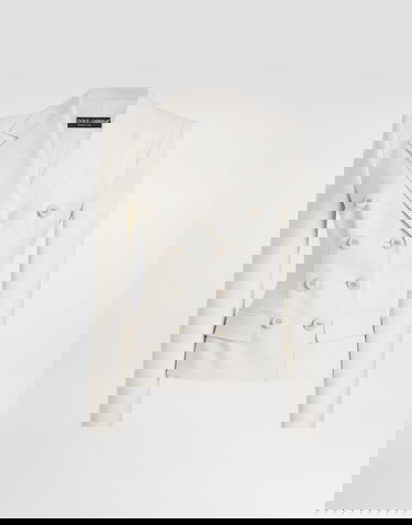 Bunda Dolce & Gabbana Double-breasted Twill Blazer Biela | F27ACTFUBGCW0001, 0