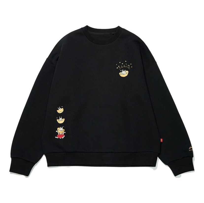 Mikina Li-Ning Knit Pullover With Graphic Print Čierna | AWDT074-2