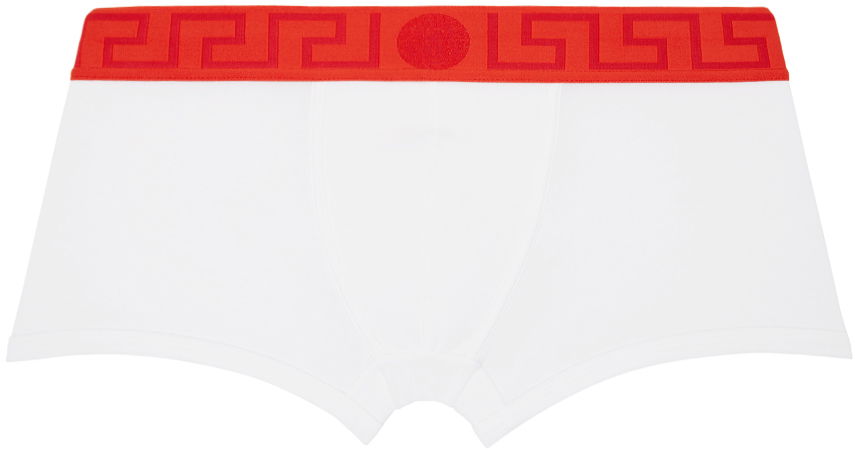 Boxerky Versace Greca Border Boxers Biela | AU10026_1A10011, 0