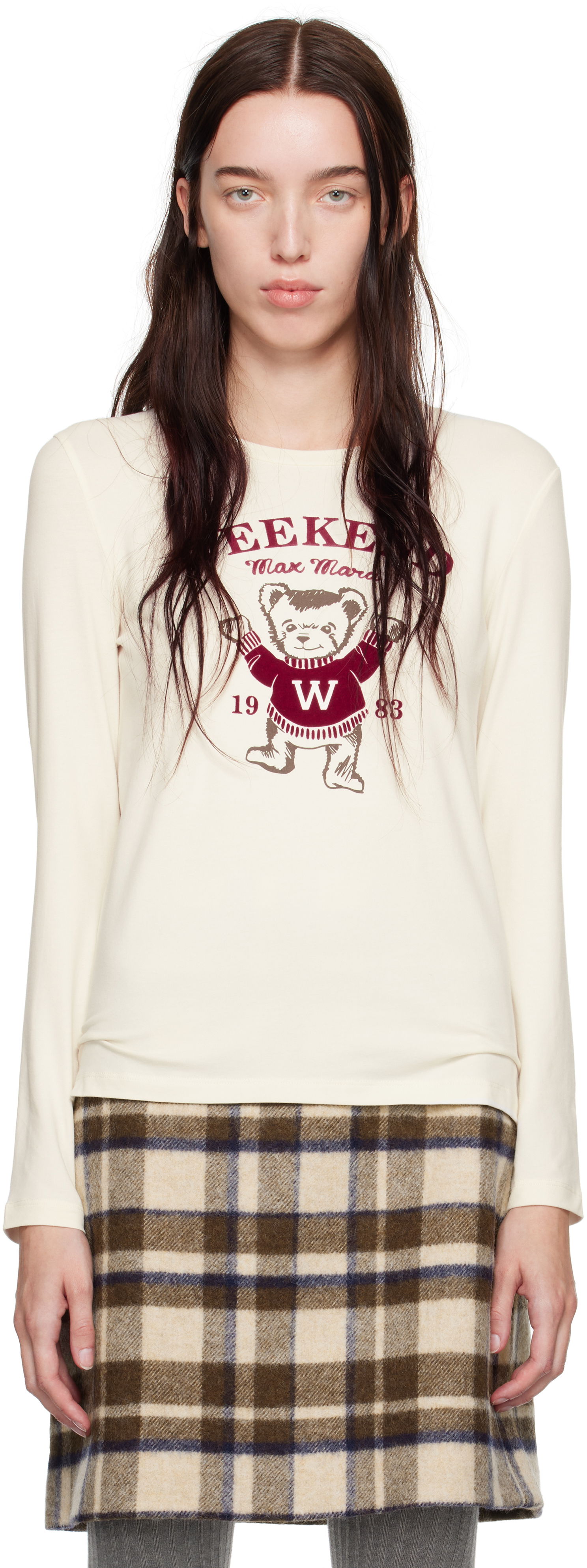 Tričko Max Mara Weekend Bear Long Sleeve T-shirt Biela | 2425946022600 MM13224, 0
