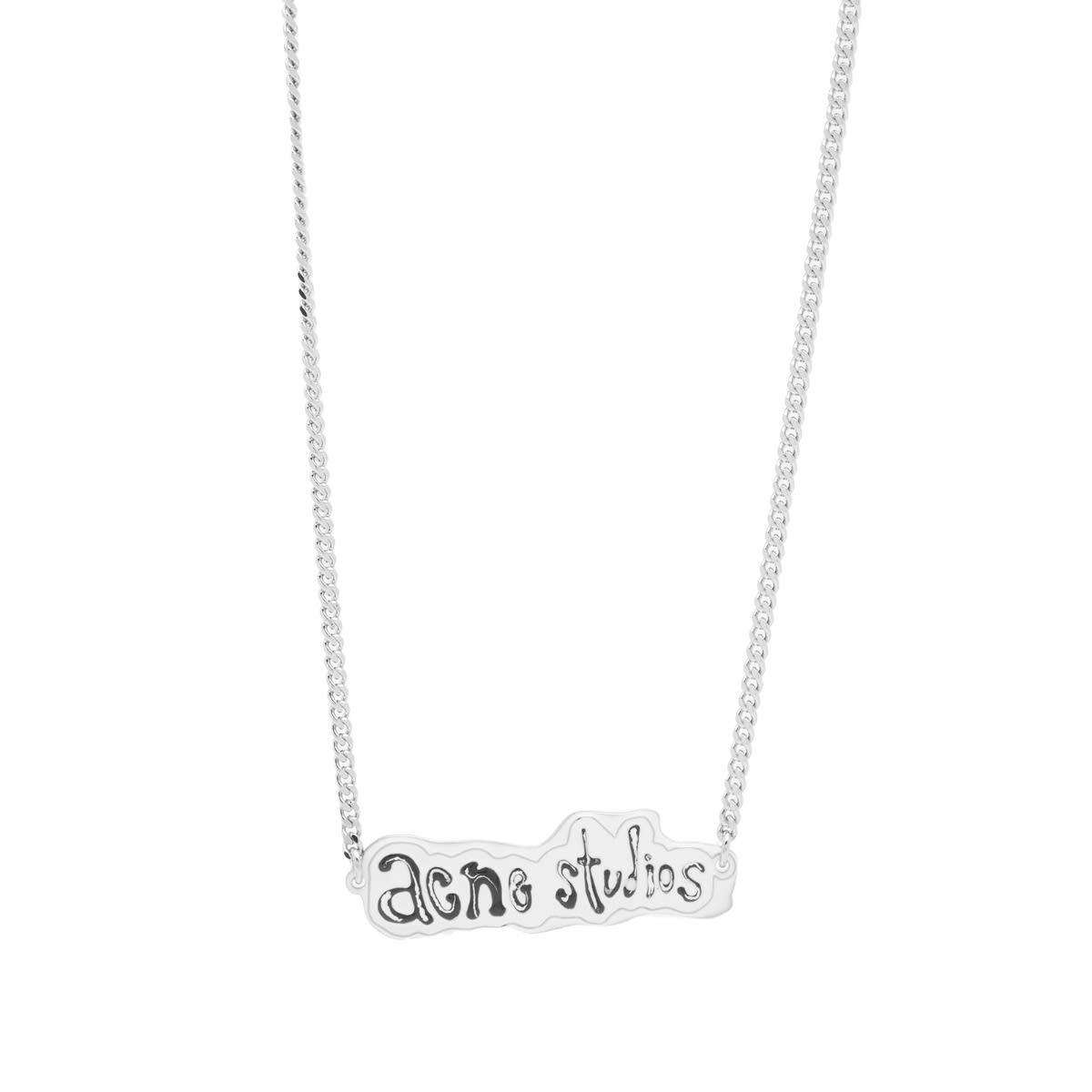 Náhrdelník Acne Studios Label Logo Necklace Šedá | C50378-AXA, 0