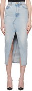 Balmain Denim Midi Skirt with Slit