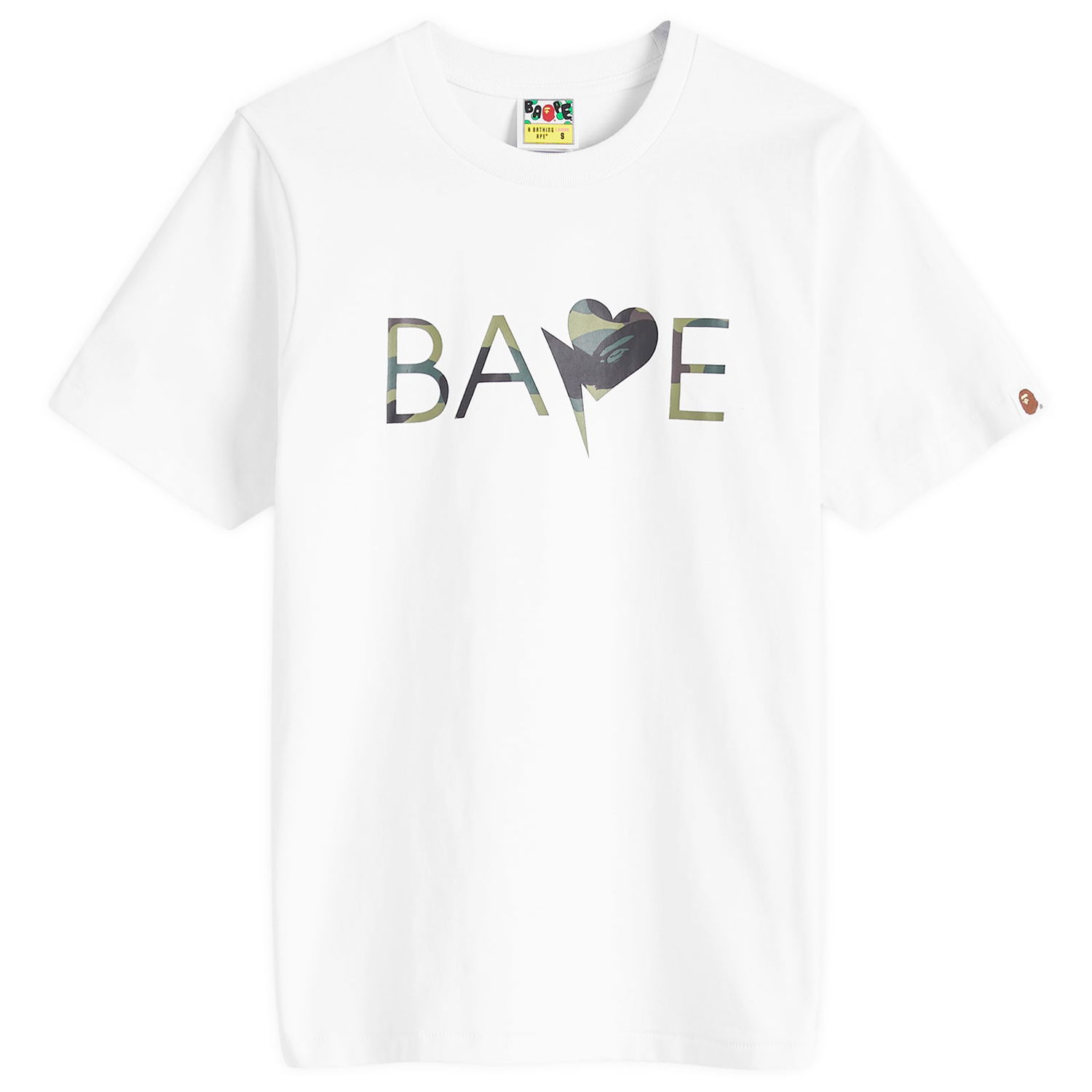 Tričko BAPE A Bathing Ape 1st Camo Heart Bapeogo T-Shirt Biela | 001TEK302039L-WXG, 0